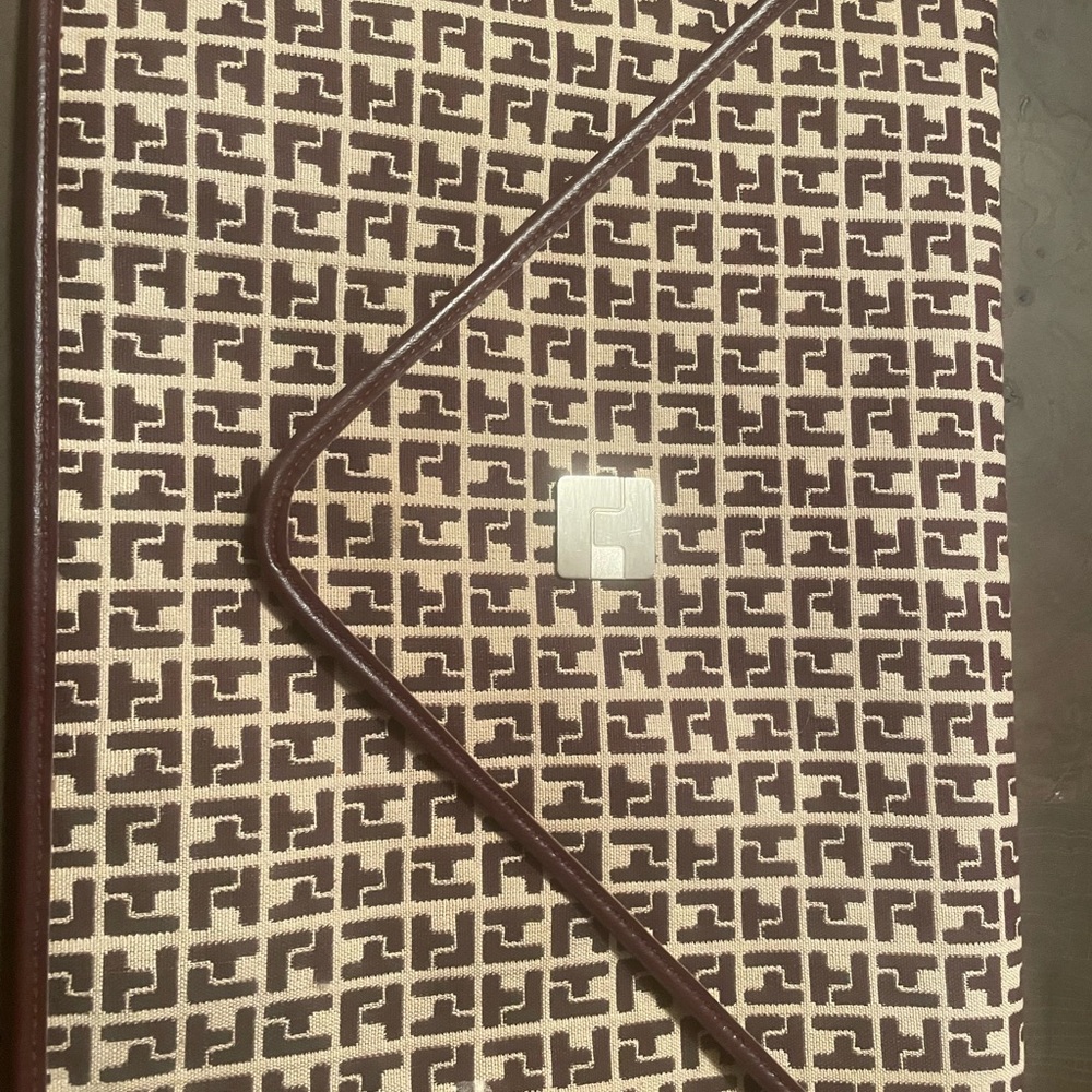 Brown and Cream Patterned Envelope Clutch Vintage